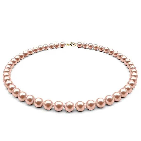 Colier Perle Naturale Lavanda, 7-8 mm, cu Inchizatoare Aur 14K (aur 585) KASKADDA