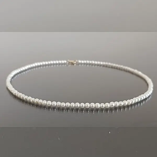 Colier Perle Naturale Mici, Rare, de 3-4 mm, Calitate AAA, Aur 14K KASKADDA