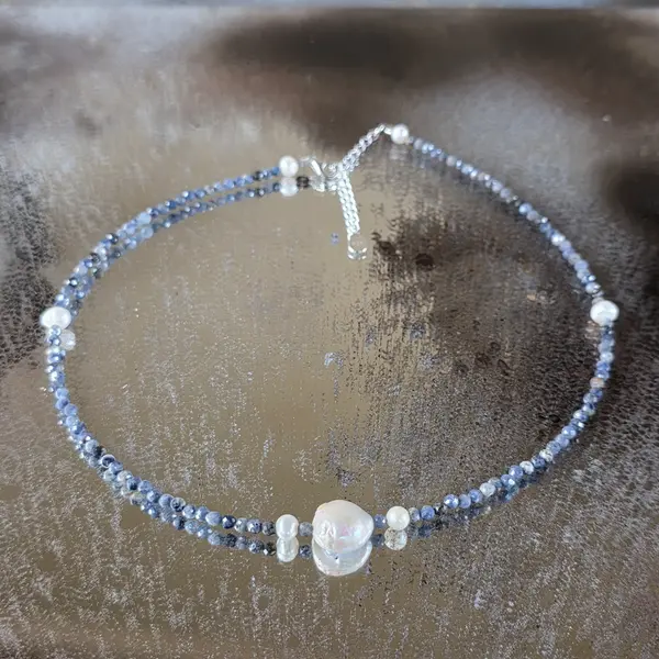 Colier safir si perle Celestial#26