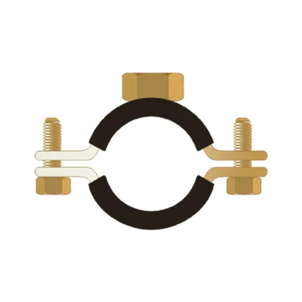 Colier Standard cu Piulita Dubla Protectie Cauciuc Banda 20x2 mm Piulita M8+m10, 72 - 77 / 2 1/2