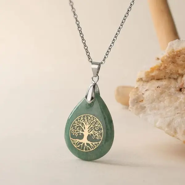 Colier "Talismanul Credinței" din Ierusalim - Aventurin Verde