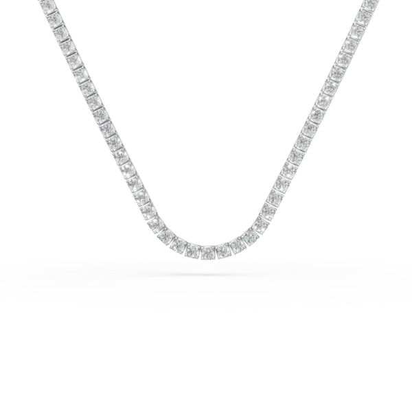 Colier tennis din aur alb cu diamante de 1.9ct