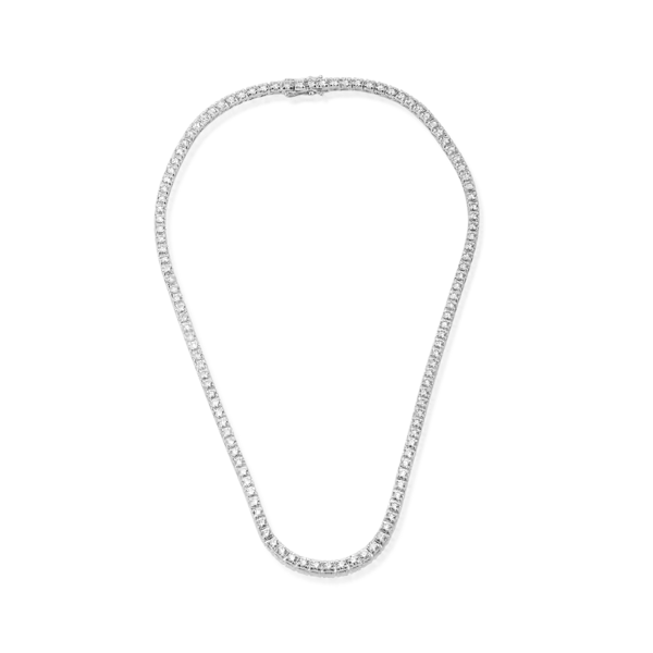 Colier tennis din aur alb cu diamante de 2.8ct