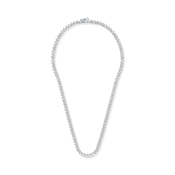 Colier tennis din aur alb cu diamante de 20.45ct