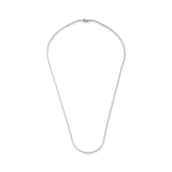 Colier tennis din aur alb cu diamante de 2ct