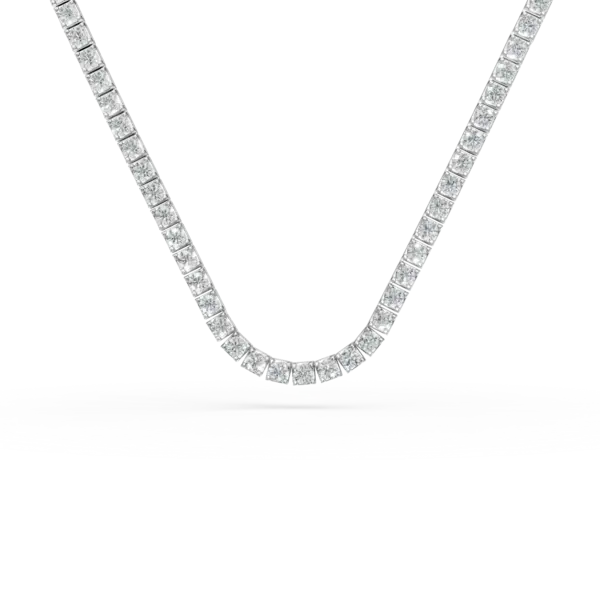 Colier tennis din aur alb cu diamante de 3.1ct