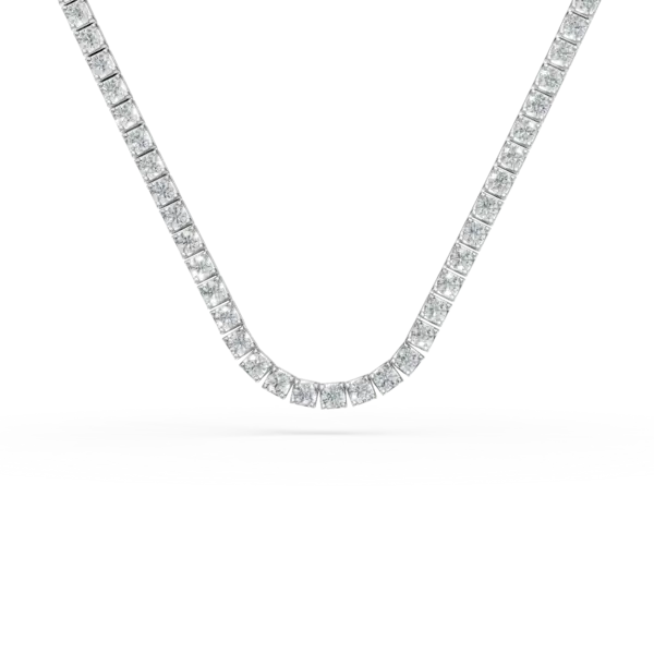Colier tennis din aur alb cu diamante de 3.9ct