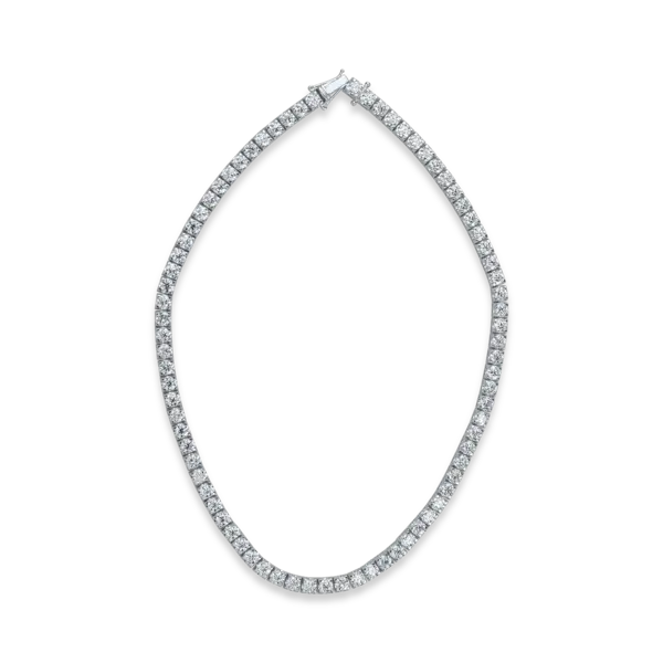 Colier tennis din aur alb cu diamante de 31.66ct