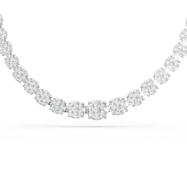 Colier tennis din aur alb cu diamante de 3ct