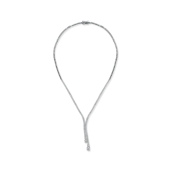 Colier tennis din aur alb cu diamante de 4.62ct