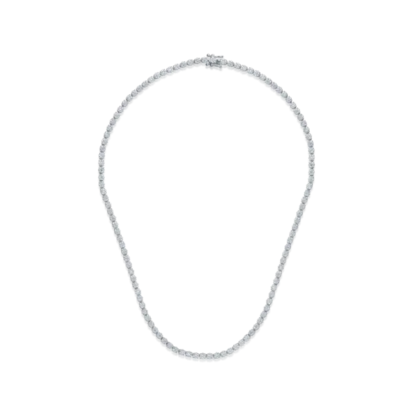 Colier tennis din aur alb cu diamante de 4ct