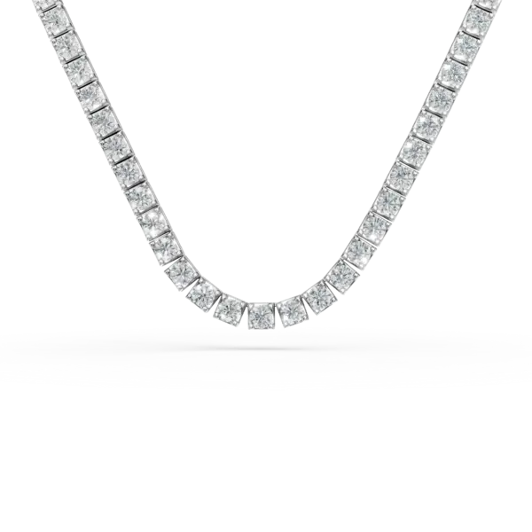 Colier tennis din aur alb cu diamante de 5ct
