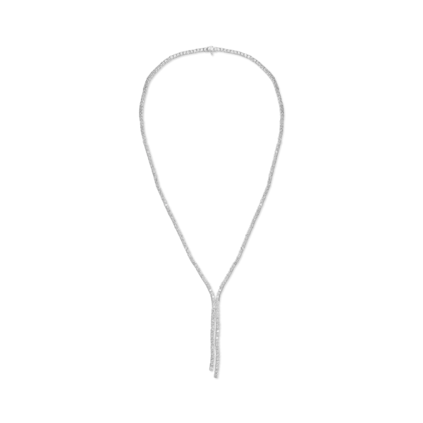 Colier tennis din aur alb cu diamante de 9.5ct