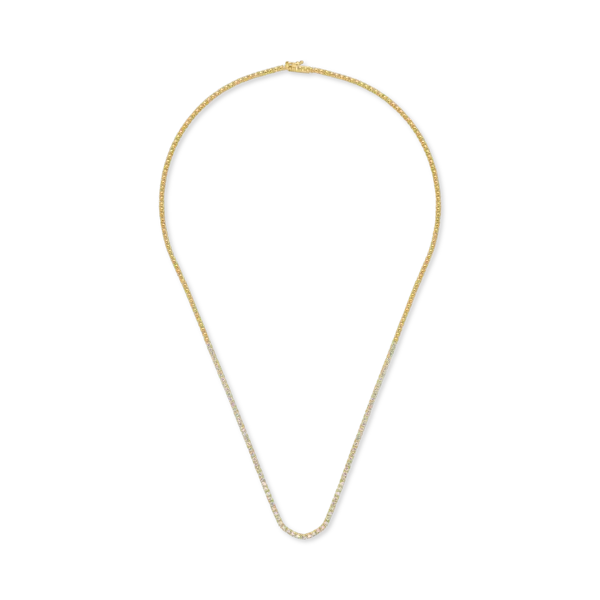 Colier tennis din aur galben cu diamante de 1ct