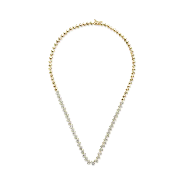 Colier tennis din aur galben cu diamante de 6.58ct
