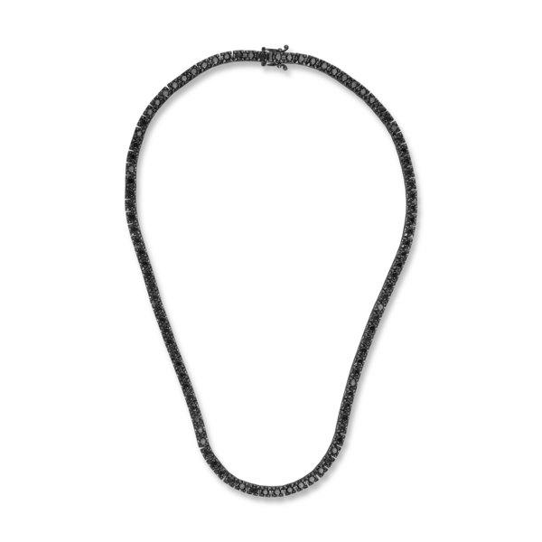 Colier tennis din aur negru cu diamante negre de 10ct