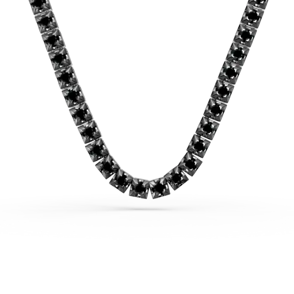Colier tennis din aur negru cu diamante negre de 10ct