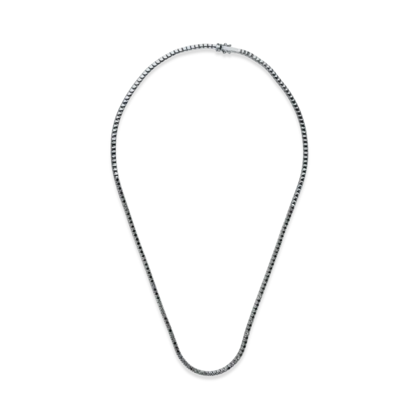 Colier tennis din aur negru cu diamante negre de 2.2ct