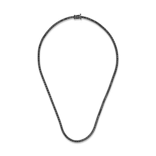 Colier tennis din aur negru cu diamante negre de 2ct