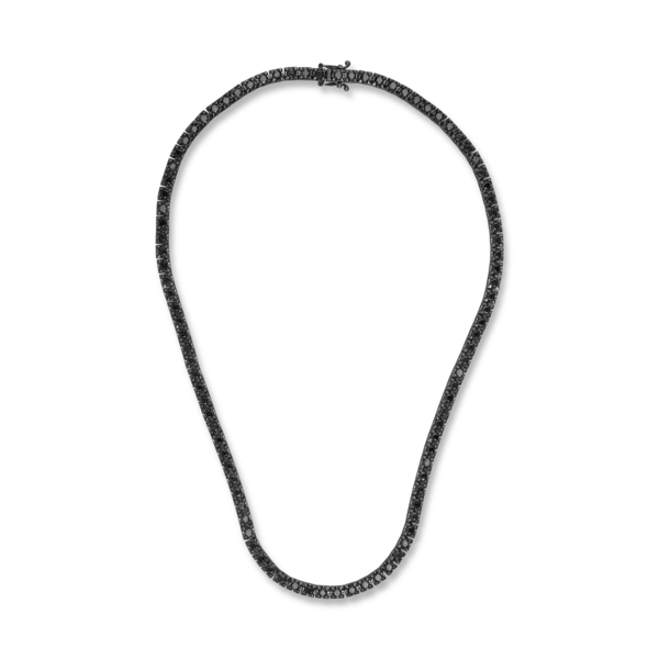 Colier tennis din aur negru cu diamante negre de 9ct