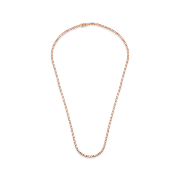 Colier tennis din aur roz cu diamante de 2ct