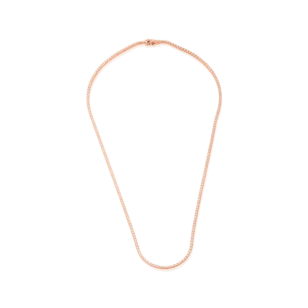 Colier tennis din aur roz cu diamante maro de 1.8ct