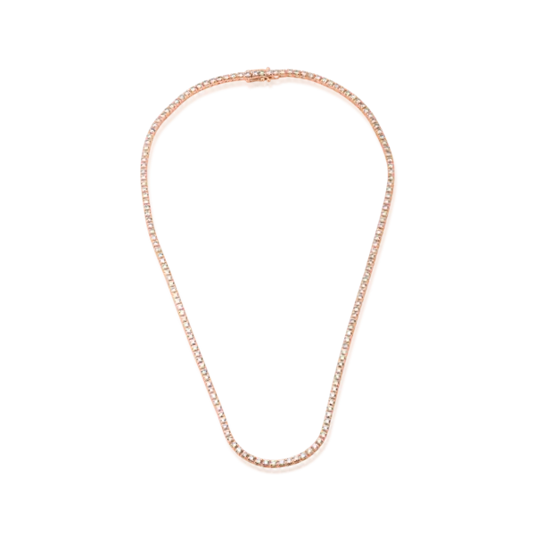 Colier tennis din aur roz cu diamante maro de 4.5ct