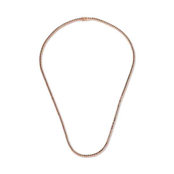 Colier tennis din aur roz cu diamante negre de 2.2ct