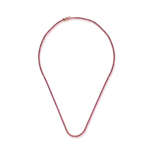 Colier tennis din aur roz cu rubine de 5.48ct