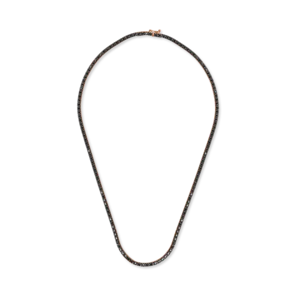 Colier tennis din aur roz-negru cu diamante negre de 3.1ct