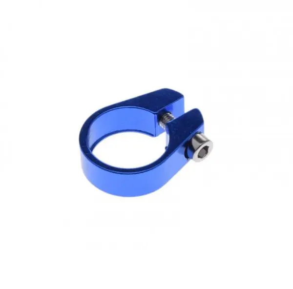 Colier tija sa, prindere surub, 31.8mm, culoare albastru, din aluminiu