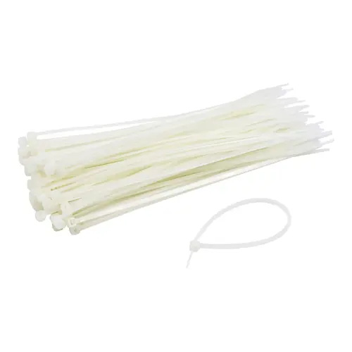 Coliere de plastic 200x3.6 mm, ALB, 100 buc TCP-200-3.6-W