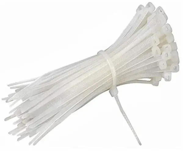 Coliere de plastic zimtat, 200 X 4 MM ALBE (100 BUC/SET), BRD4X200