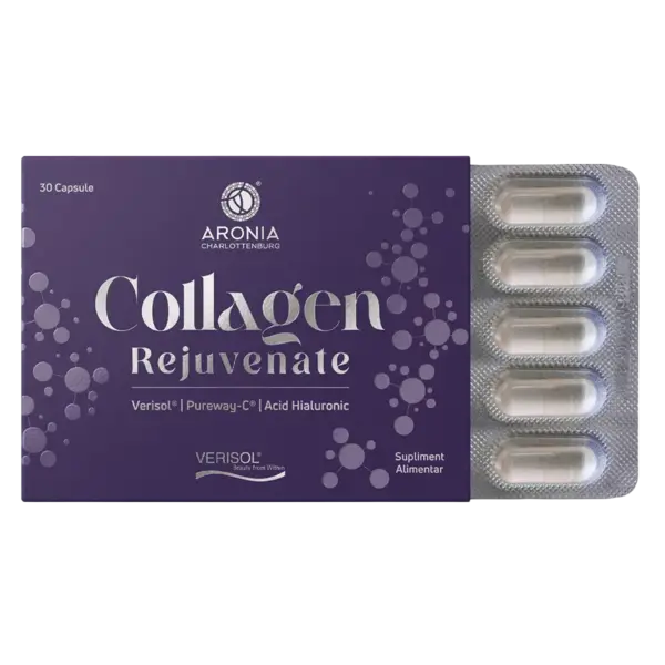 Collagen Rejuvenate cu VERISOL®, Acid Hialuronic și PureWay-C® — 30 capsule cu beneficii pentru piele, păr și unghii