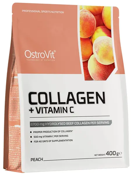 Collagen + Vitamin C, piersică, 400 g, OstroVit