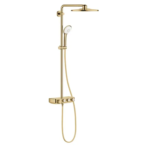 Coloana de dus cu baterie termostatata Grohe Euphoria Smartcontrol System 310 Duo auriu lucios Cool Sunrise