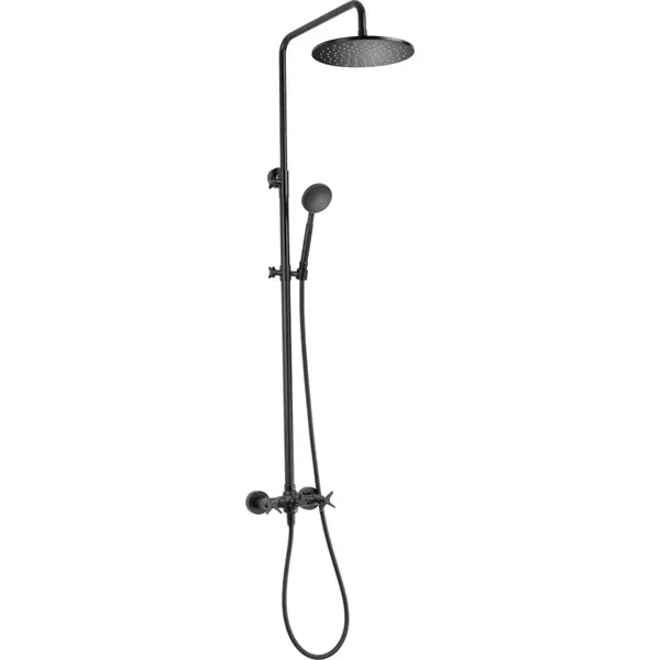 Coloana dus cu baterie si para de dus culoare negru mat Deante, Temisto