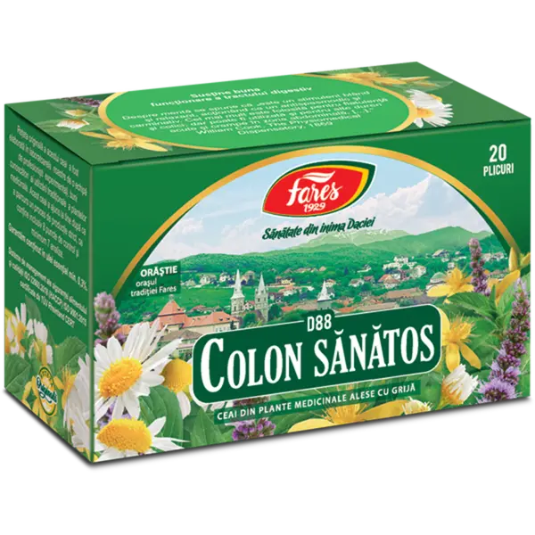Colon sanatos (colon iritabil), D88, ceai la plic, Fares | 20 plicuri