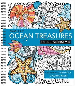 Color & Frame - Ocean Treasures (Adult Coloring Book), Spiral/***
