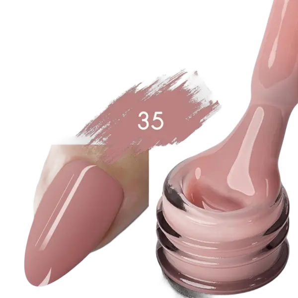 Color Rubber Base Kievskaya Nr. 35 15ml | Bază rubber color nude roz călduros