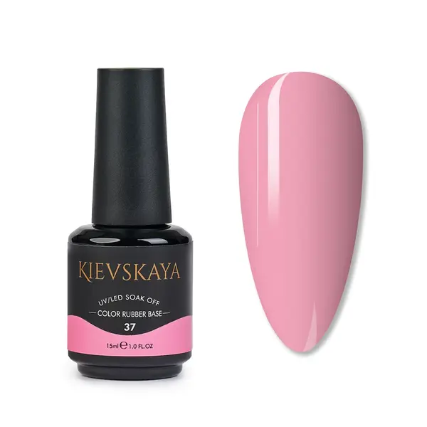 Color Rubber Base Kievskaya Nr. 37 15ml | Bază rubber color roz pastel delicat
