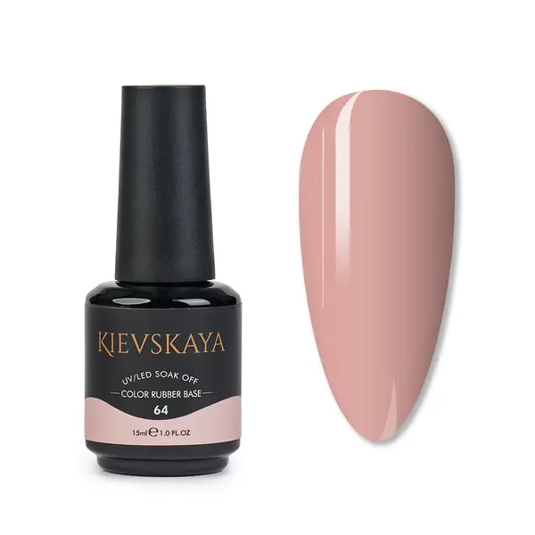Color Rubber Base Kievskaya Nr. 64 15ml | Bază rubber color nude piersică natural
