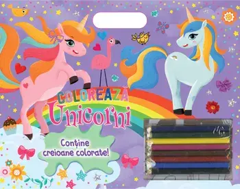 Coloreaza unicorni. Contine creioane colorate!/***