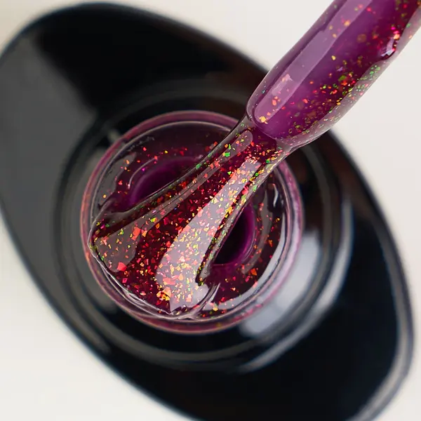 Colorful Rubber Base Kievskaya CF29 TPO Free 7ml | Bază rubber cu sclipici roșu burgundy