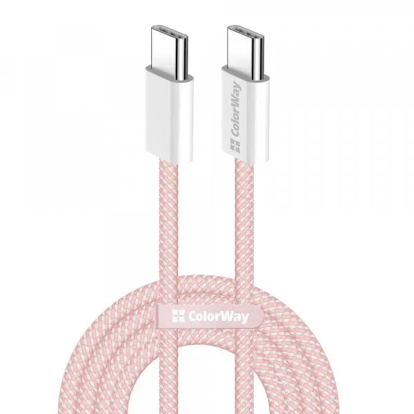 ColorWay Cablu Date si Incarcare USB-C - USB-C ColorWay CW-CBPDCC061, 60W, 1m, Roz
