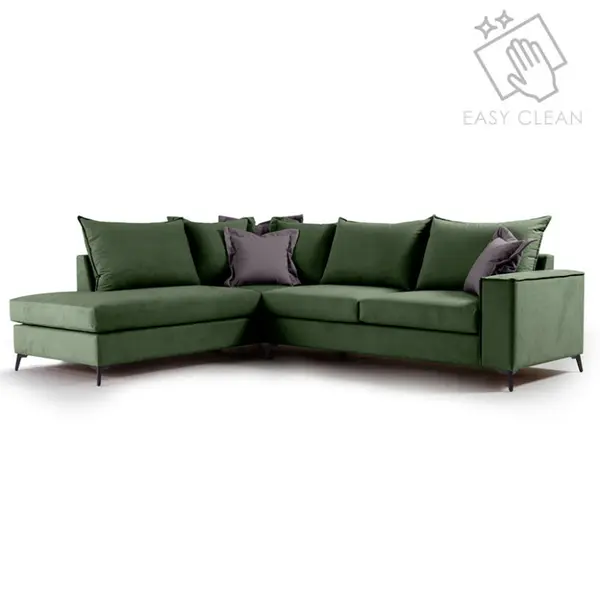 Coltar Dreapta Boston Verde Inchis - Gri Inchis 290x235x95 cm