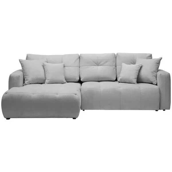 Colțar Extensibil Cu Ladă, textil, gri, 172/276 cm