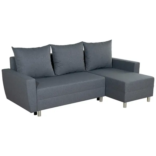 Colțar Extensibil, textil, gri, 230/136 cm