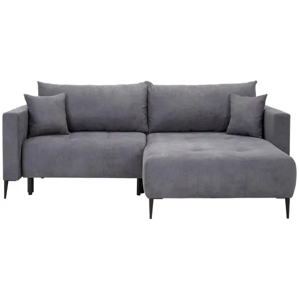 Colțar Extensibil, textil, gri închis, 226/155 cm