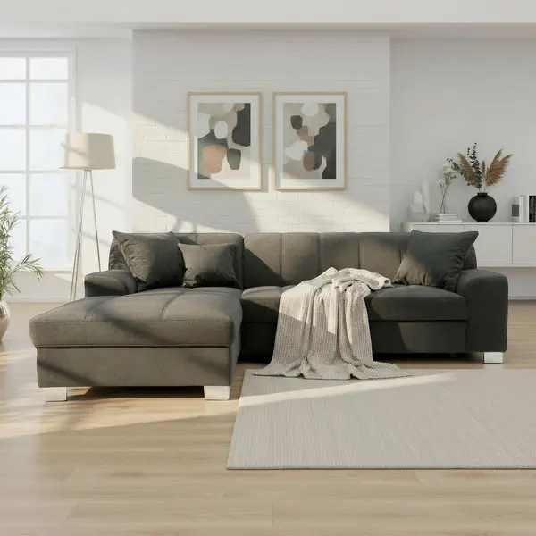 Colțar Extensibil, textil, negru